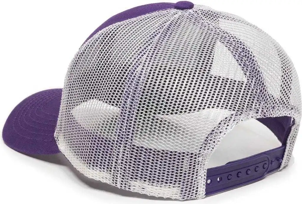 Oc Sports Mbw-600 Team Adjustable Mesh Back Ball Cap - Purple White - 6 7/8’’ - 7 1/2’’