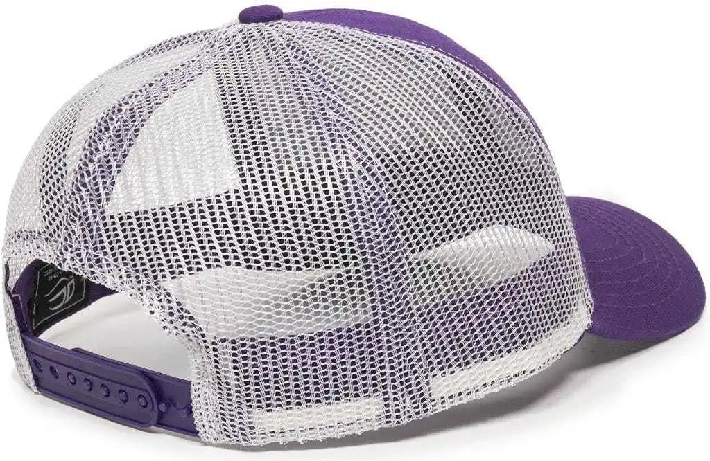 Oc Sports Mbw-600 Team Adjustable Mesh Back Ball Cap - Purple White - 6 7/8’’ - 7 1/2’’