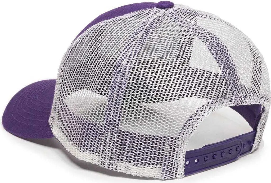 Oc Sports Mbw-600 Team Adjustable Mesh Back Ball Cap - Purple White - 6 7/8’’ - 7 1/2’’