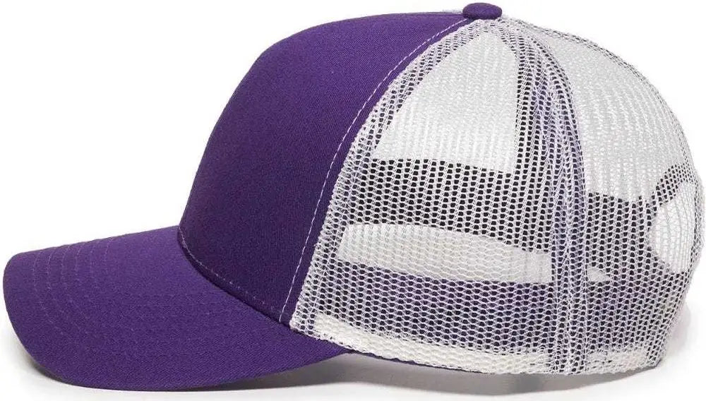 Oc Sports Mbw-600 Team Adjustable Mesh Back Ball Cap - Purple White - 6 7/8’’ - 7 1/2’’