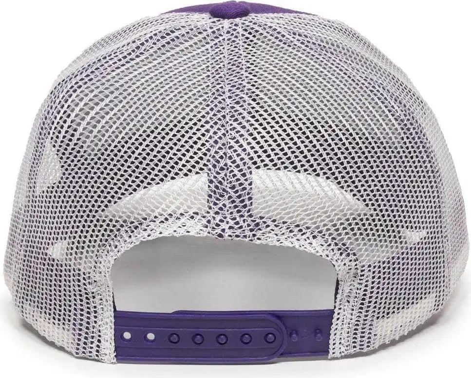 Oc Sports Mbw-600 Team Adjustable Mesh Back Ball Cap - Purple White - 6 7/8’’ - 7 1/2’’
