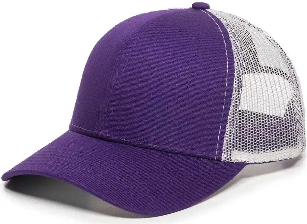 Oc Sports Mbw-600 Team Adjustable Mesh Back Ball Cap - Purple White - 6 7/8’’ - 7 1/2’’