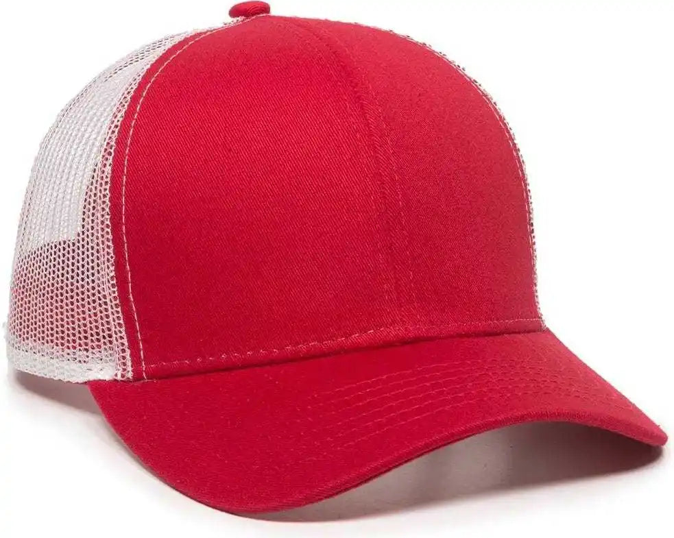 Oc Sports Mbw-600 Team Adjustable Mesh Back Ball Cap - Red White - 6 7/8’’ - 7 1/2’’