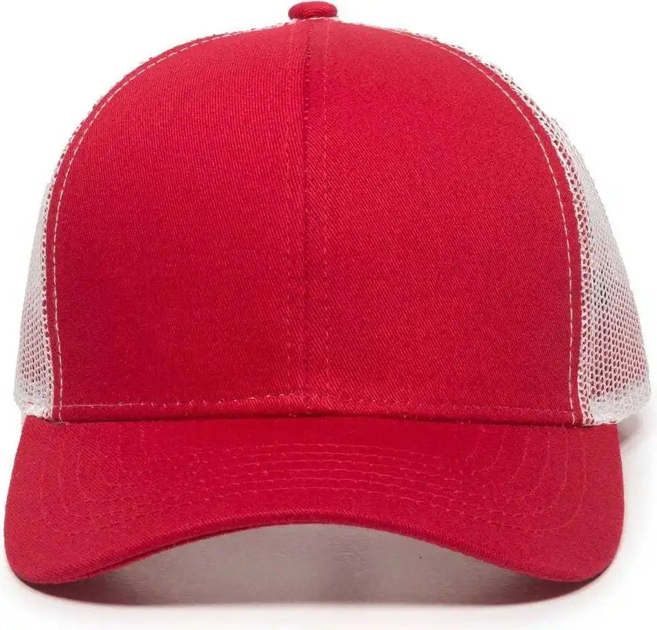 Oc Sports Mbw-600 Team Adjustable Mesh Back Ball Cap - Red White - 6 7/8’’ - 7 1/2’’