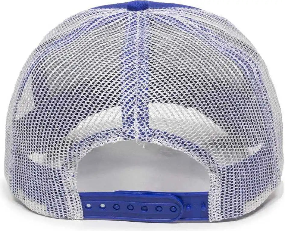 Oc Sports Mbw-600 Team Adjustable Mesh Back Ball Cap - Royal White - 6 7/8’’ - 7 1/2’’