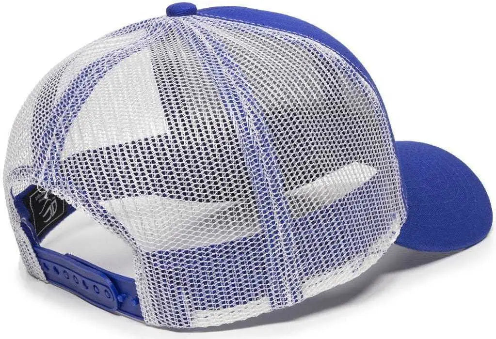 Oc Sports Mbw-600 Team Adjustable Mesh Back Ball Cap - Royal White - 6 7/8’’ - 7 1/2’’