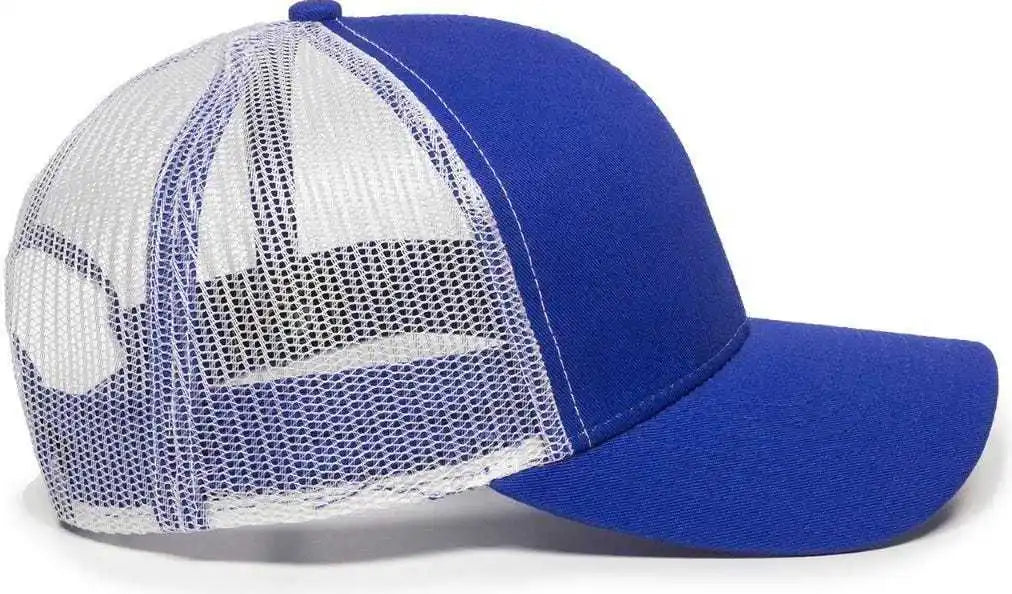Oc Sports Mbw-600 Team Adjustable Mesh Back Ball Cap - Royal White - 6 7/8’’ - 7 1/2’’