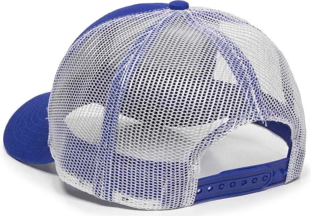 Oc Sports Mbw-600 Team Adjustable Mesh Back Ball Cap - Royal White