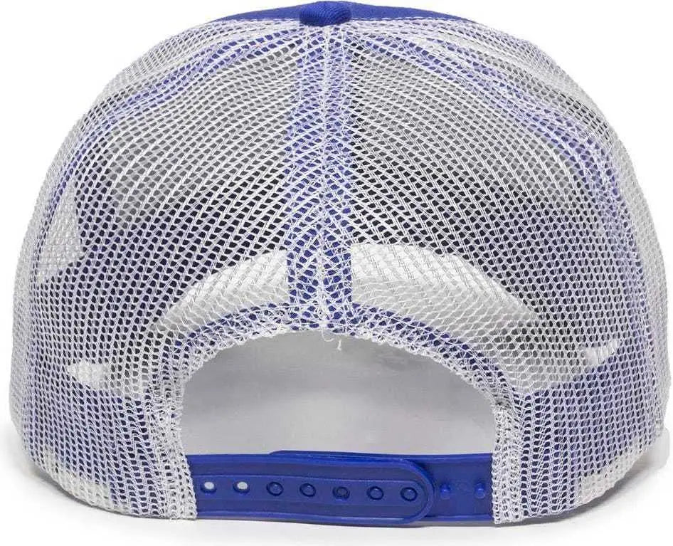 Oc Sports Mbw-600 Team Adjustable Mesh Back Ball Cap - Royal White