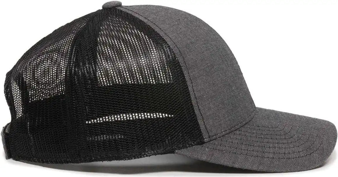 Oc Sports Mbw-800cb Adjustable Mesh Back Cap - Heathered Black - 6 7/8’’ - 7 1/2’’
