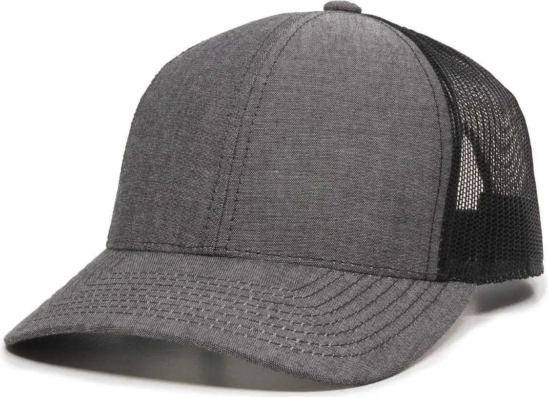 Oc Sports Mbw-800cb Adjustable Mesh Back Cap - Heathered Black - 6 7/8’’ - 7 1/2’’