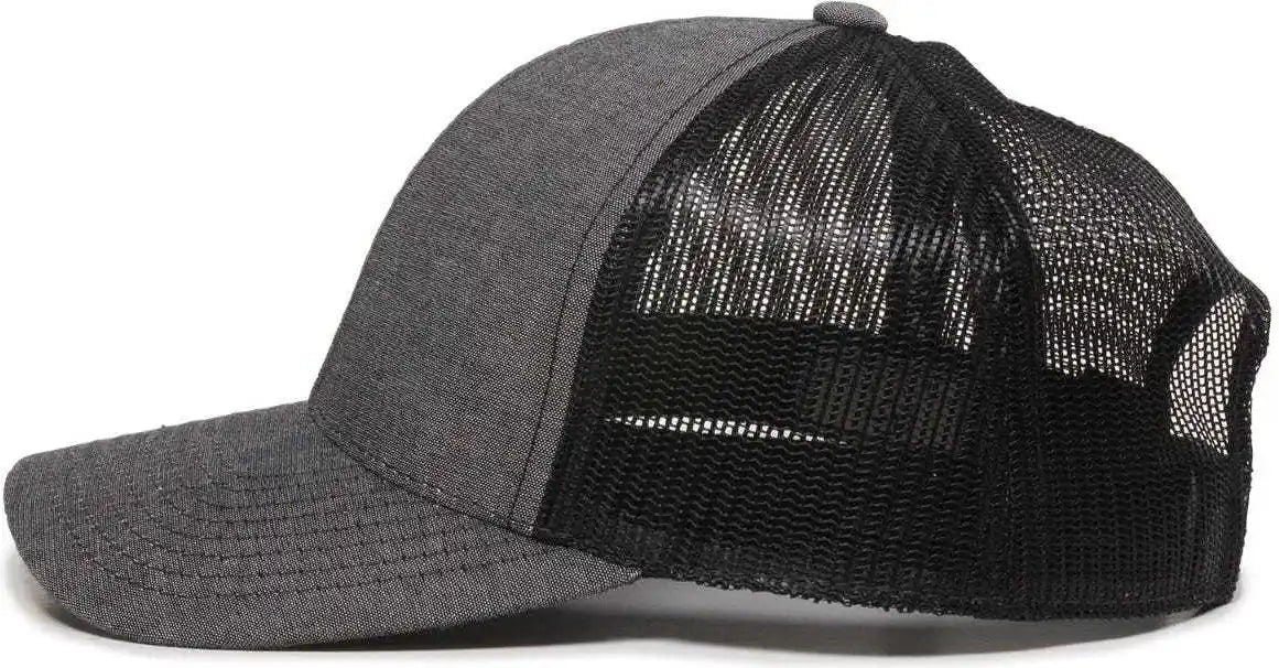Oc Sports Mbw-800cb Adjustable Mesh Back Cap - Heathered Black - 6 7/8’’ - 7 1/2’’