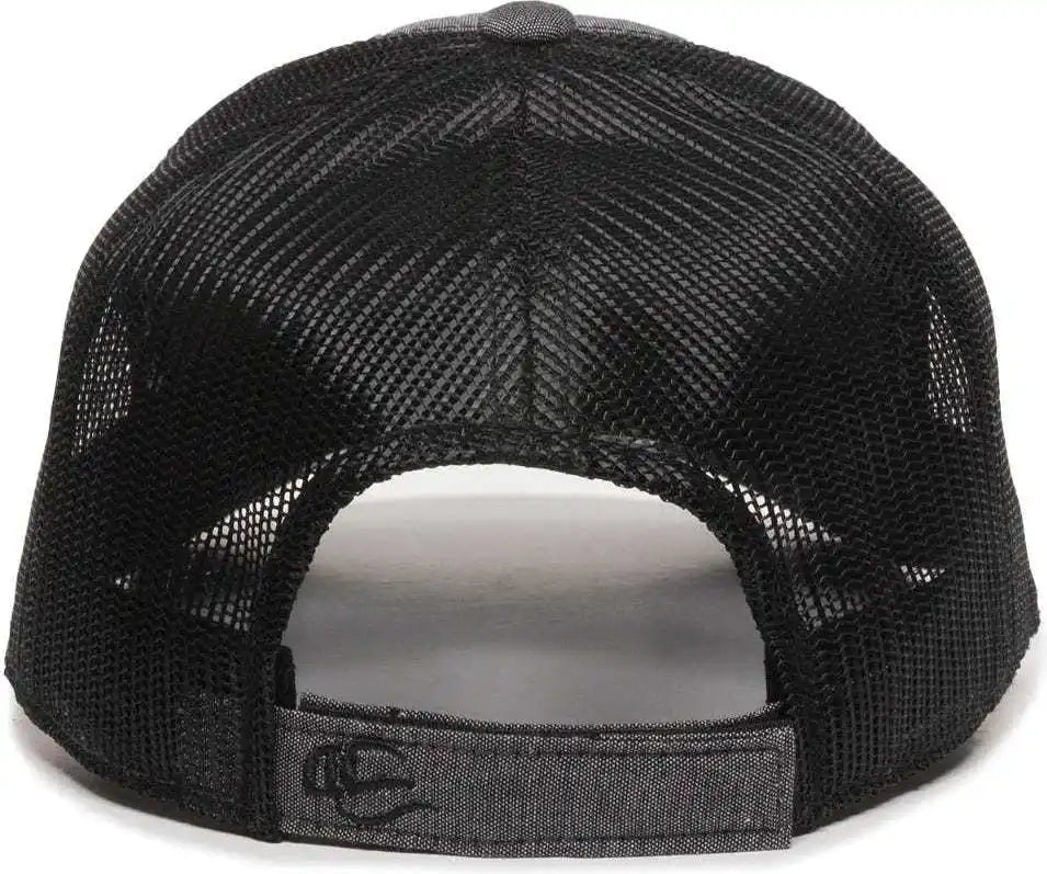 Oc Sports Mbw-800cb Adjustable Mesh Back Cap - Heathered Black - 6 7/8’’ - 7 1/2’’