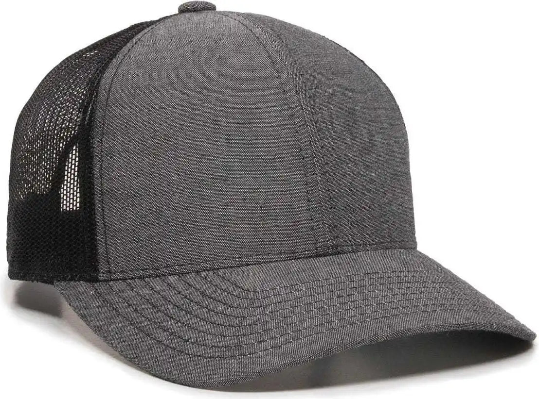 Oc Sports Mbw-800cb Adjustable Mesh Back Cap - Heathered Black - 6 7/8’’ - 7 1/2’’
