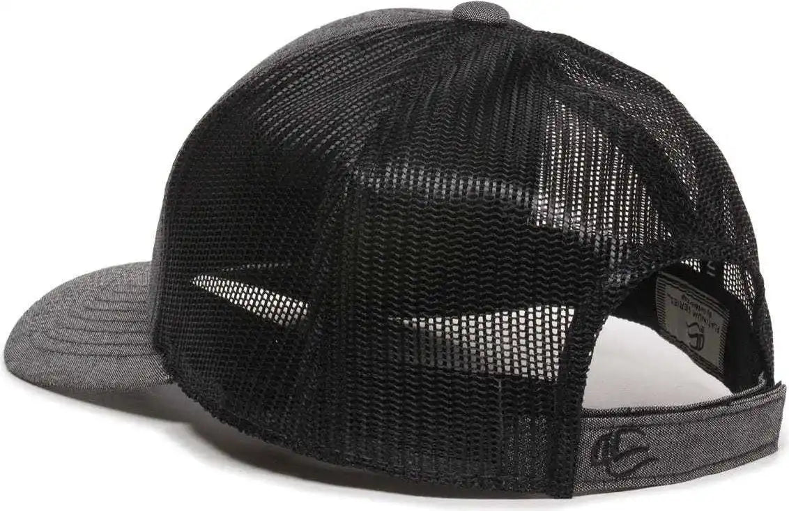 Oc Sports Mbw-800cb Adjustable Mesh Back Cap - Heathered Black - 6 7/8’’ - 7 1/2’’