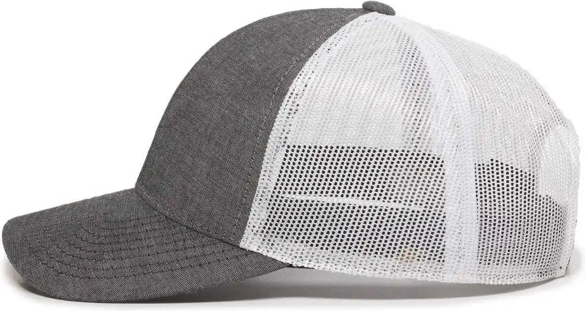 Oc Sports Mbw-800cb Adjustable Mesh Back Cap - Heathered Black White - 6 7/8’’ - 7 1/2’’