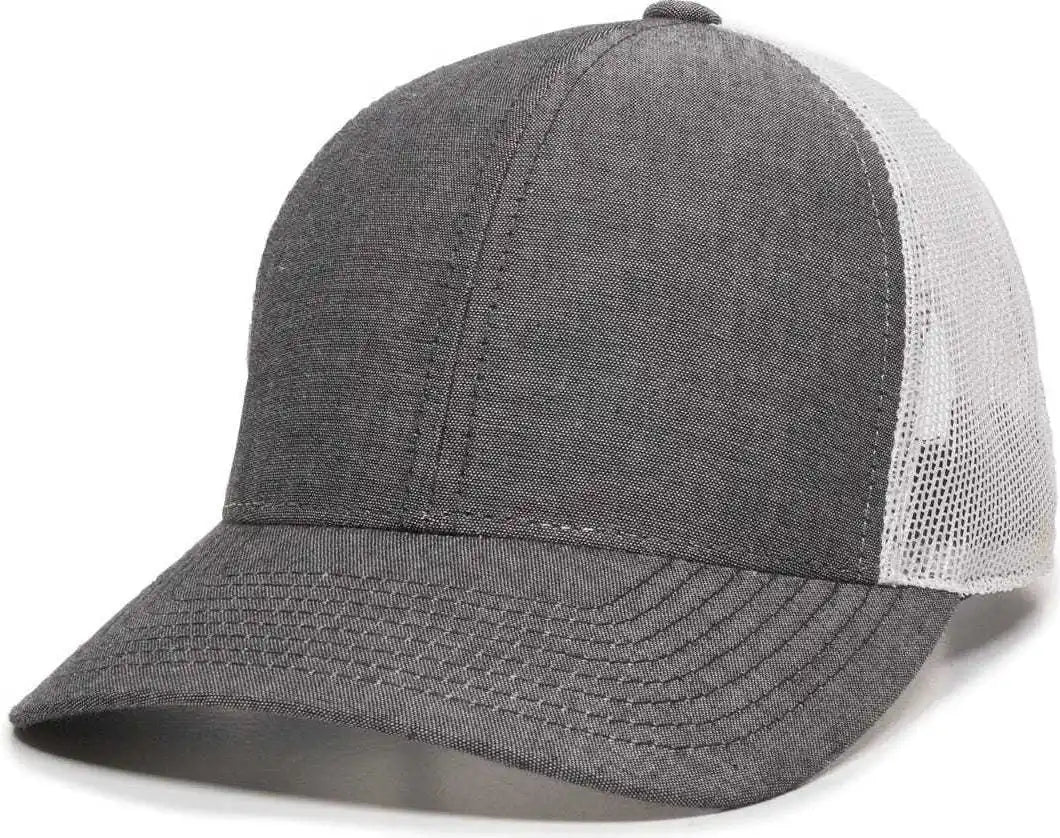 Oc Sports Mbw-800cb Adjustable Mesh Back Cap - Heathered Black White - 6 7/8’’ - 7 1/2’’