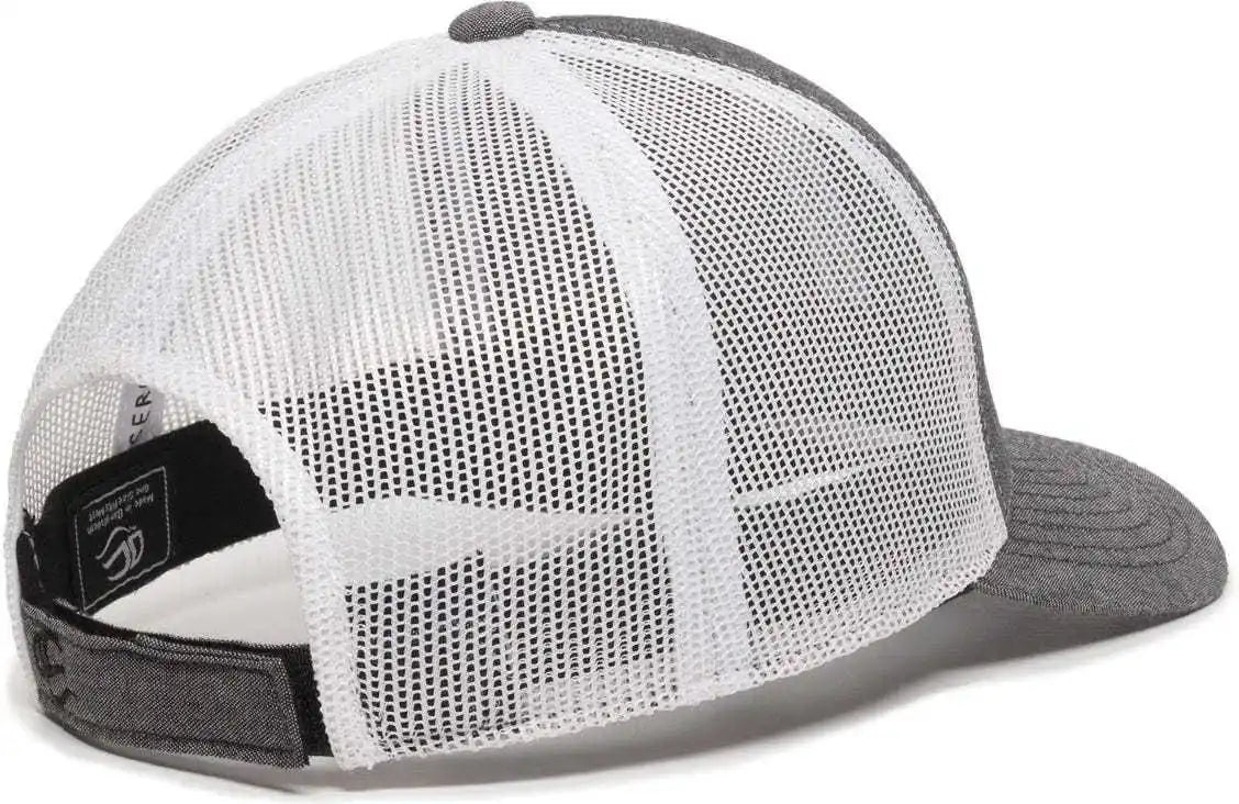 Oc Sports Mbw-800cb Adjustable Mesh Back Cap - Heathered Black White - 6 7/8’’ - 7 1/2’’
