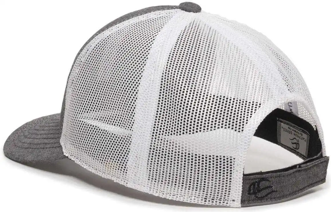 Oc Sports Mbw-800cb Adjustable Mesh Back Cap - Heathered Black White - 6 7/8’’ - 7 1/2’’