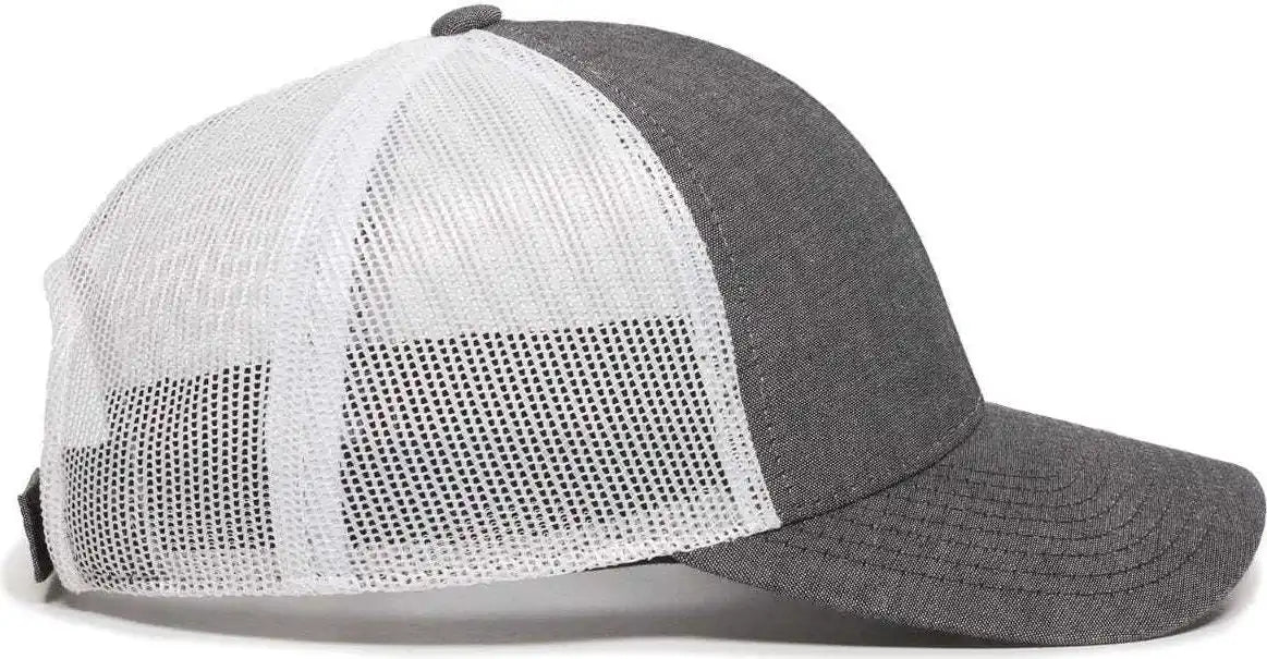 Oc Sports Mbw-800cb Adjustable Mesh Back Cap - Heathered Black White - 6 7/8’’ - 7 1/2’’
