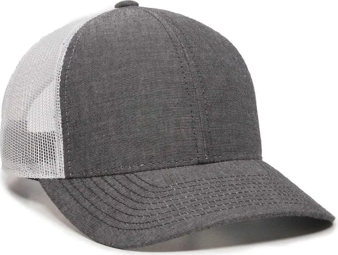 Oc Sports Mbw-800cb Adjustable Mesh Back Cap - Heathered Black White - 6 7/8’’ - 7 1/2’’