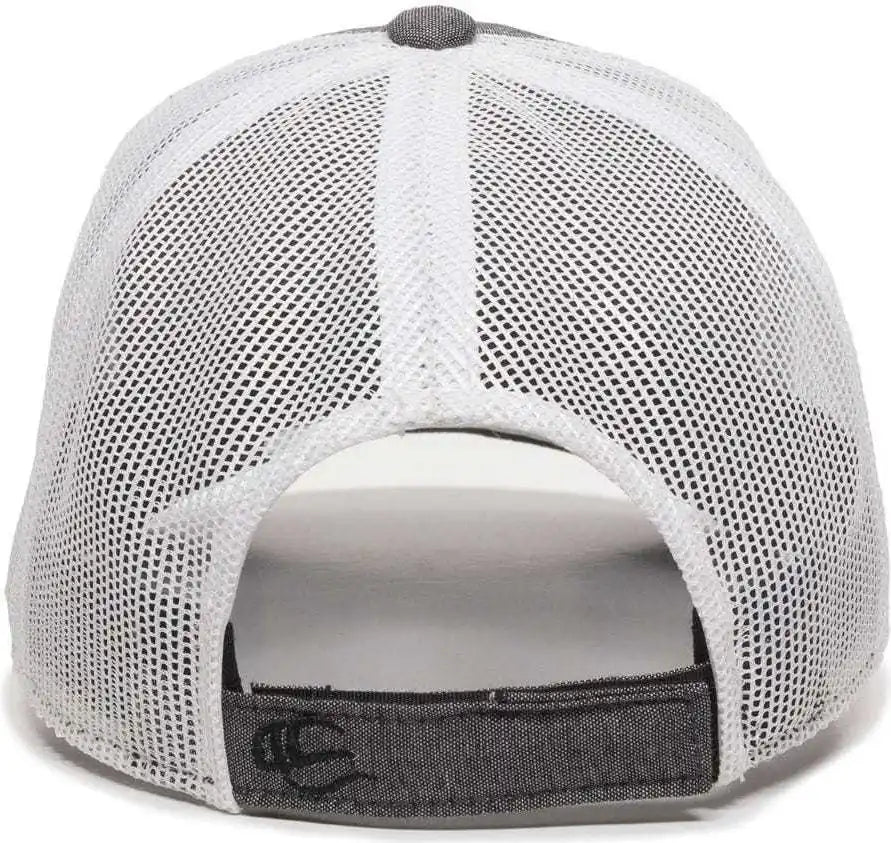 Oc Sports Mbw-800cb Adjustable Mesh Back Cap - Heathered Black White - 6 7/8’’ - 7 1/2’’