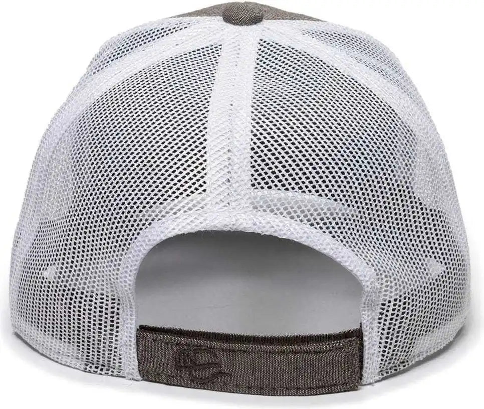 Oc Sports Mbw-800cb Adjustable Mesh Back Cap - Heathered Brown White - 6 7/8’’ - 7 1/2’’