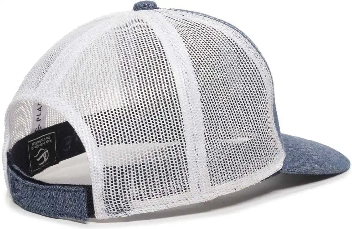 Oc Sports Mbw-800cb Adjustable Mesh Back Cap - Heathered Navy White - 6 7/8’’ - 7 1/2’’