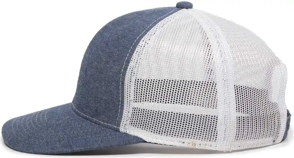 Oc Sports Mbw-800cb Adjustable Mesh Back Cap - Heathered Navy White - 6 7/8’’ - 7 1/2’’