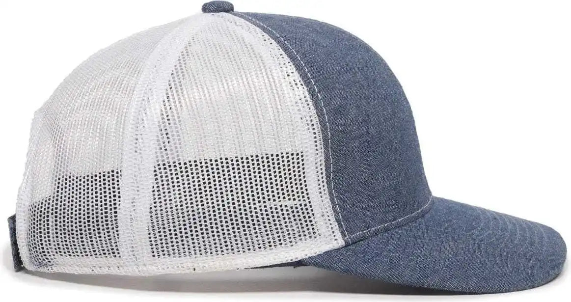 Oc Sports Mbw-800cb Adjustable Mesh Back Cap - Heathered Navy White - 6 7/8’’ - 7 1/2’’