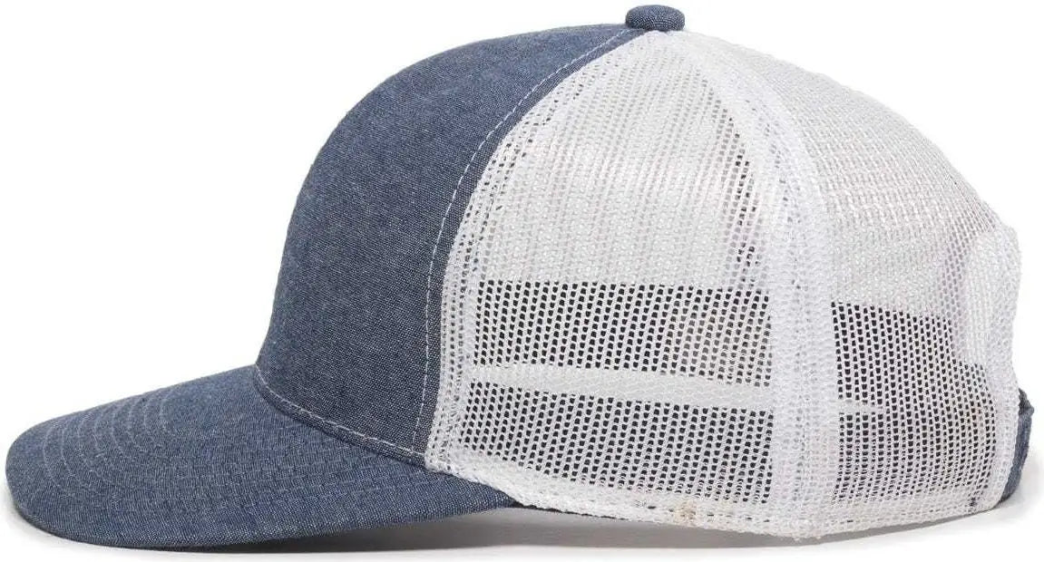 Oc Sports Mbw-800cb Adjustable Mesh Back Cap - Heathered Navy White - 6 7/8’’ - 7 1/2’’