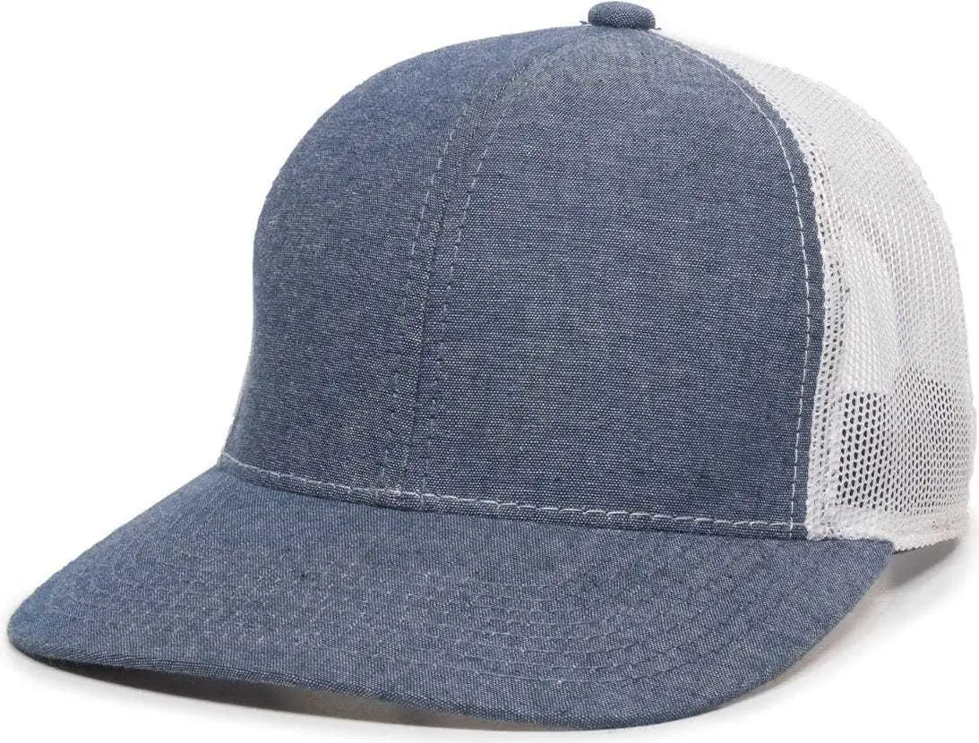 Oc Sports Mbw-800cb Adjustable Mesh Back Cap - Heathered Navy White - 6 7/8’’ - 7 1/2’’
