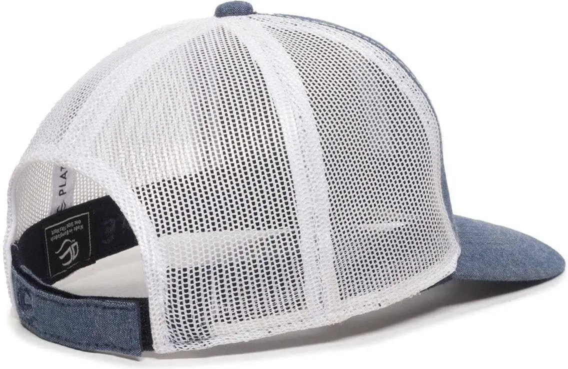 Oc Sports Mbw-800cb Adjustable Mesh Back Cap - Heathered Navy White - 6 7/8’’ - 7 1/2’’