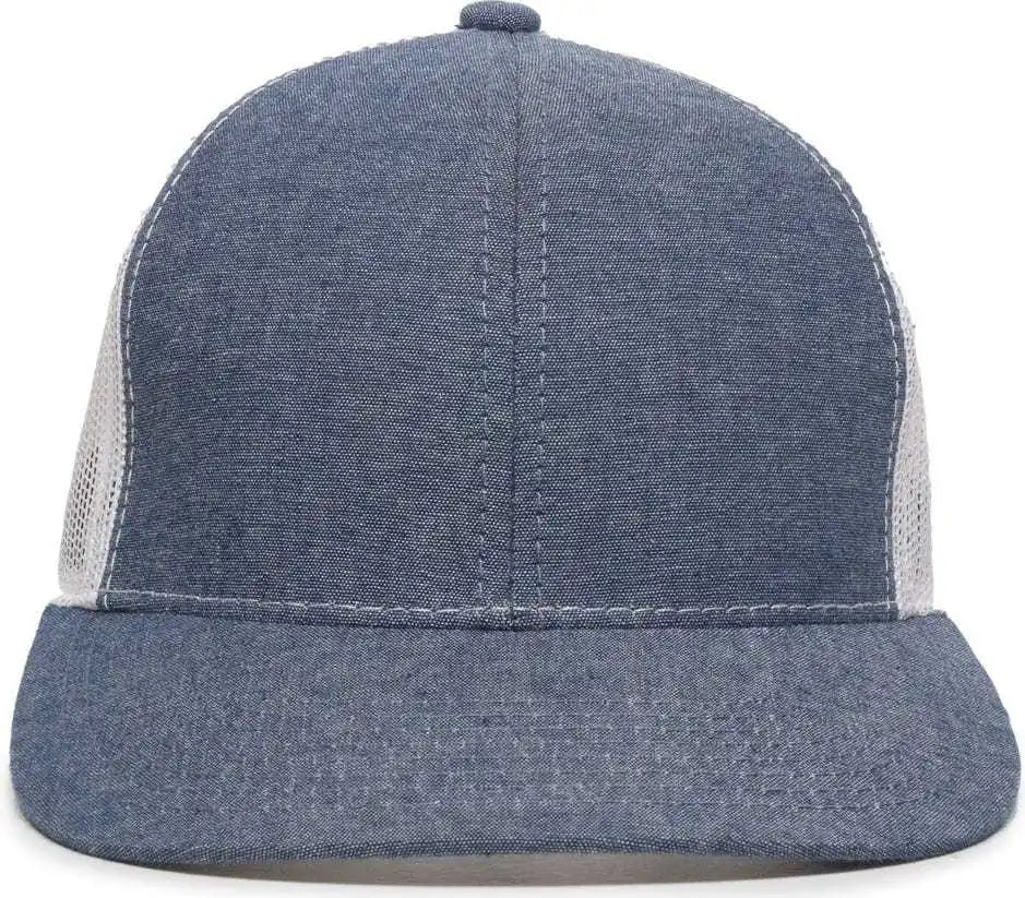 Oc Sports Mbw-800cb Adjustable Mesh Back Cap - Heathered Navy White - 6 7/8’’ - 7 1/2’’