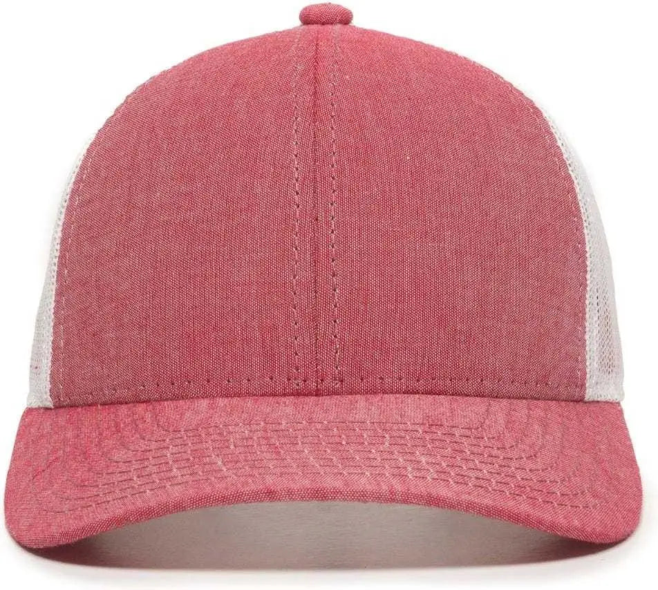 Oc Sports Mbw-800cb Adjustable Mesh Back Cap - Heathered Red White - 6 7/8’’ - 7 1/2’’