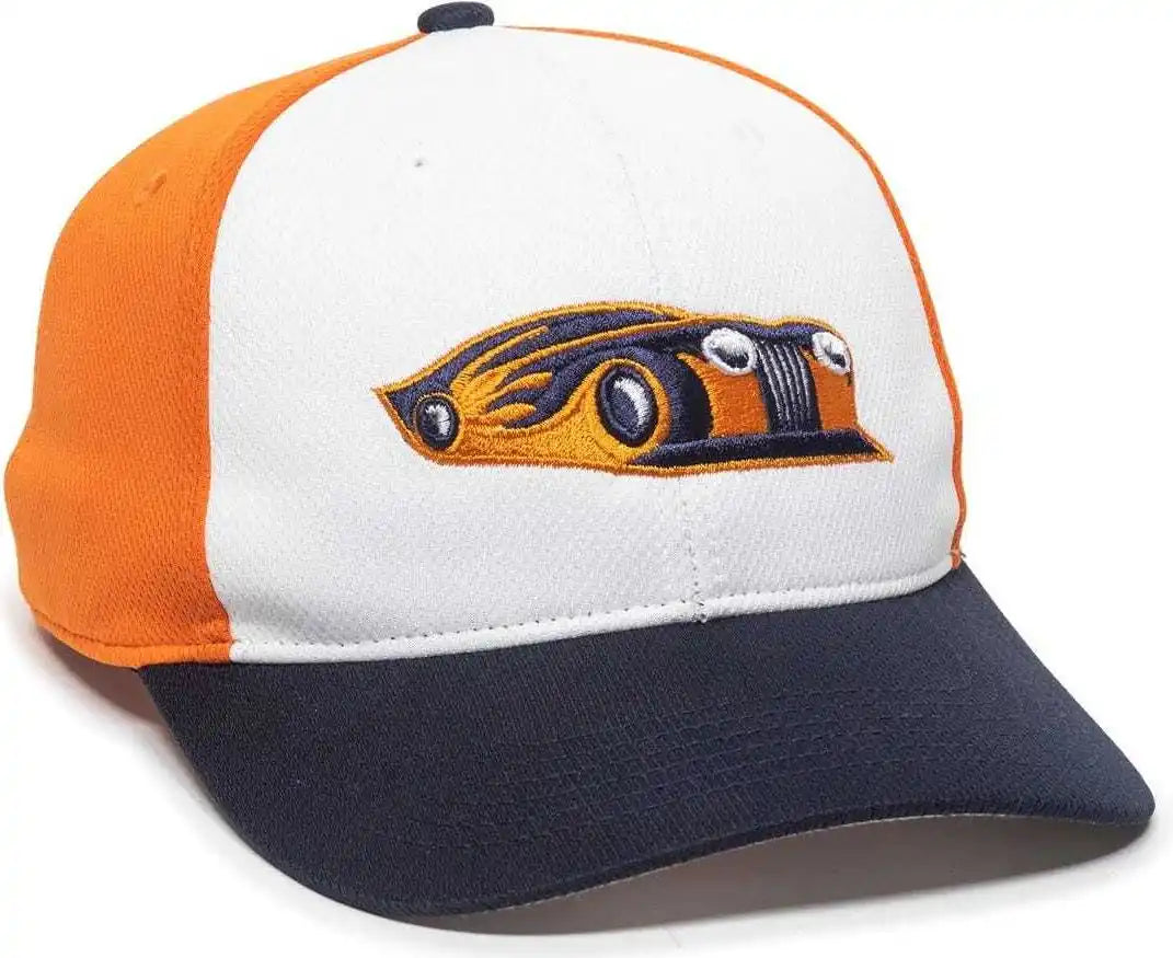 Oc Sports Min-350 Milb Replica Polyester Baseball Cap - Bowling Green Hot Rods White Orange - 6 3/8’’ - 7’’
