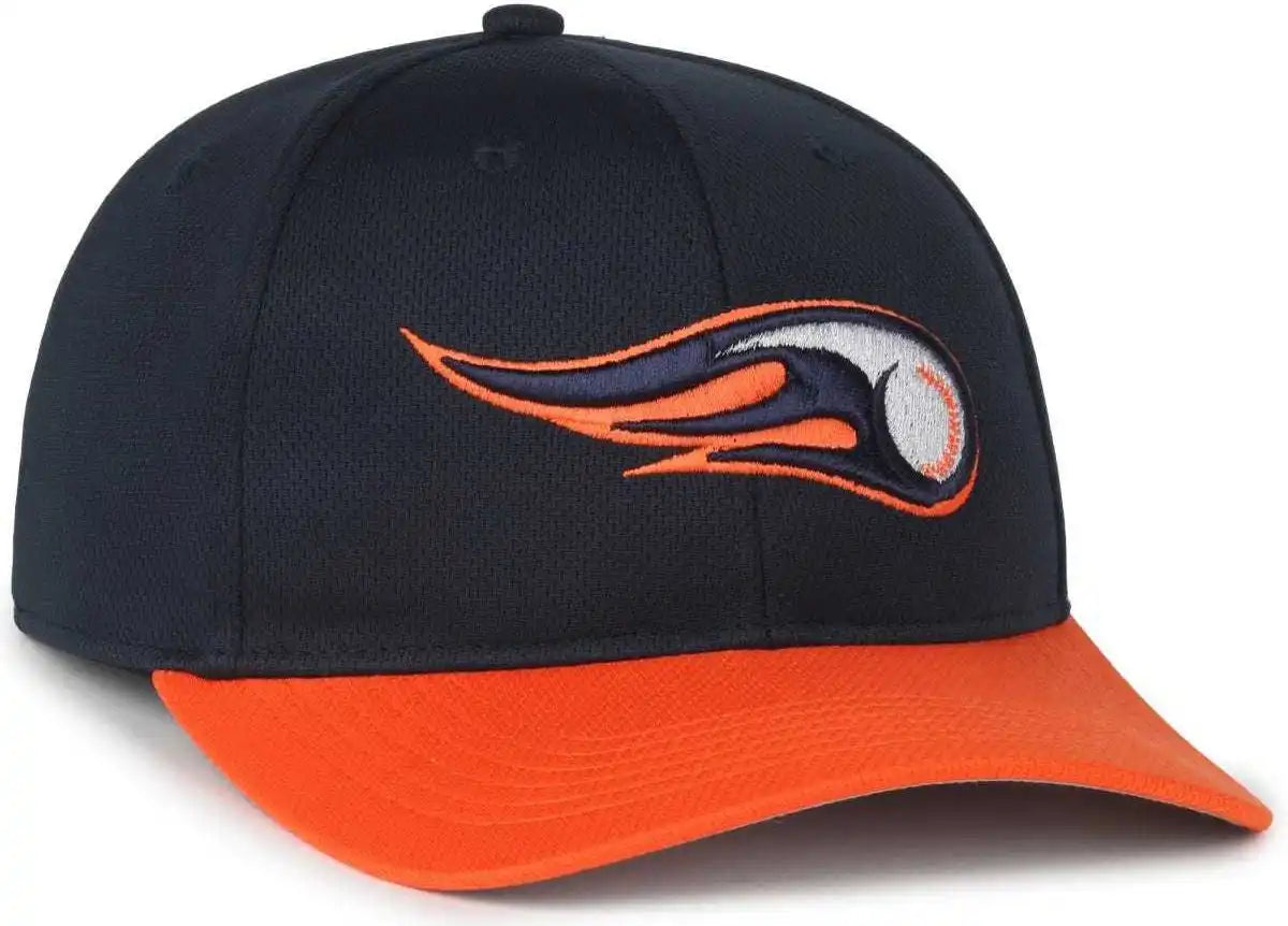 Oc Sports Min-350 Milb Replica Polyester Baseball Cap - Bowling Green Hot Rods Navy Orange - 6 3/8’’ - 7’’
