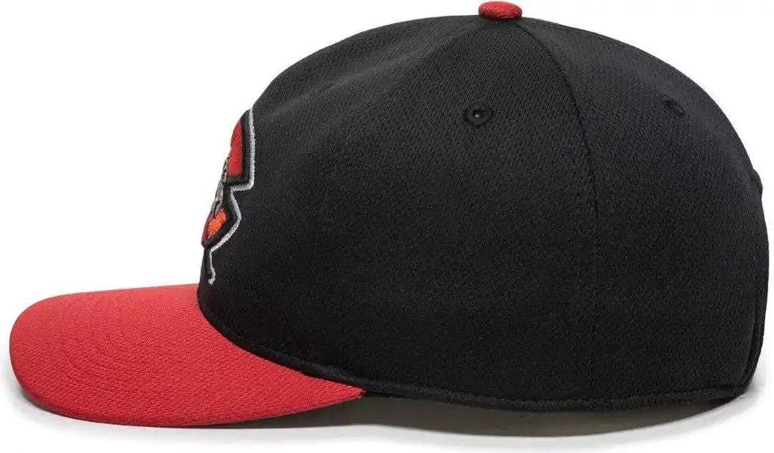 Oc Sports Min-350 Milb Replica Polyester Baseball Cap - Carolina Mudcats Black Red