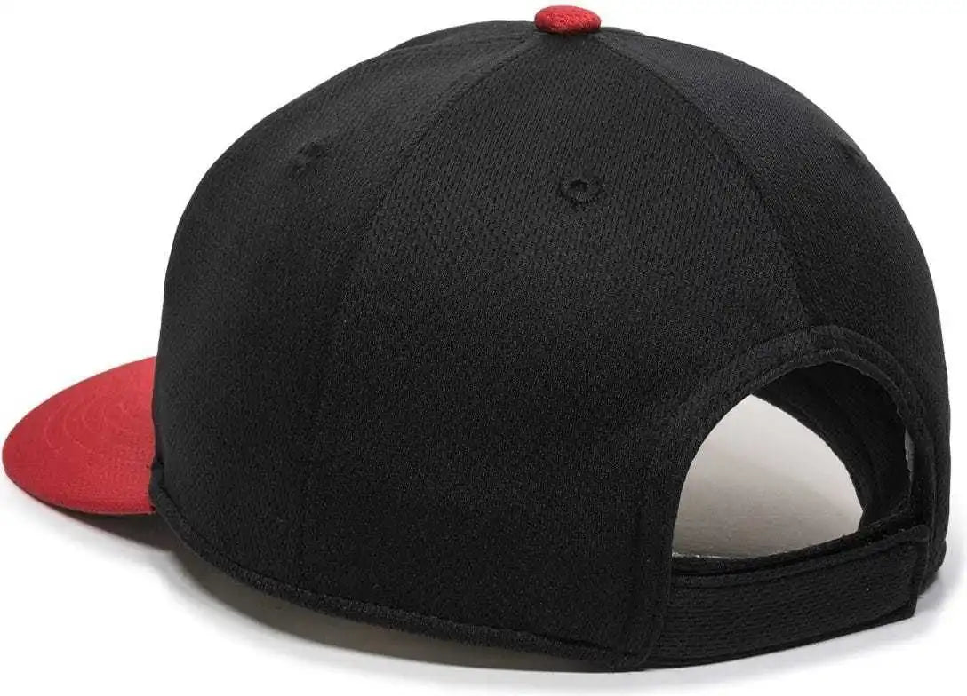 Oc Sports Min-350 Milb Replica Polyester Baseball Cap - Carolina Mudcats Black Red