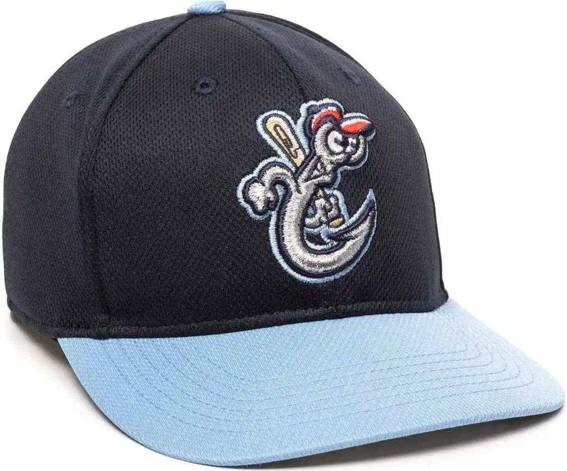 Oc Sports Min-350 Milb Replica Polyester Baseball Cap - Corpus Christi Hooks - Navy Columbia Blue / 6 3/8’’ - 7’’