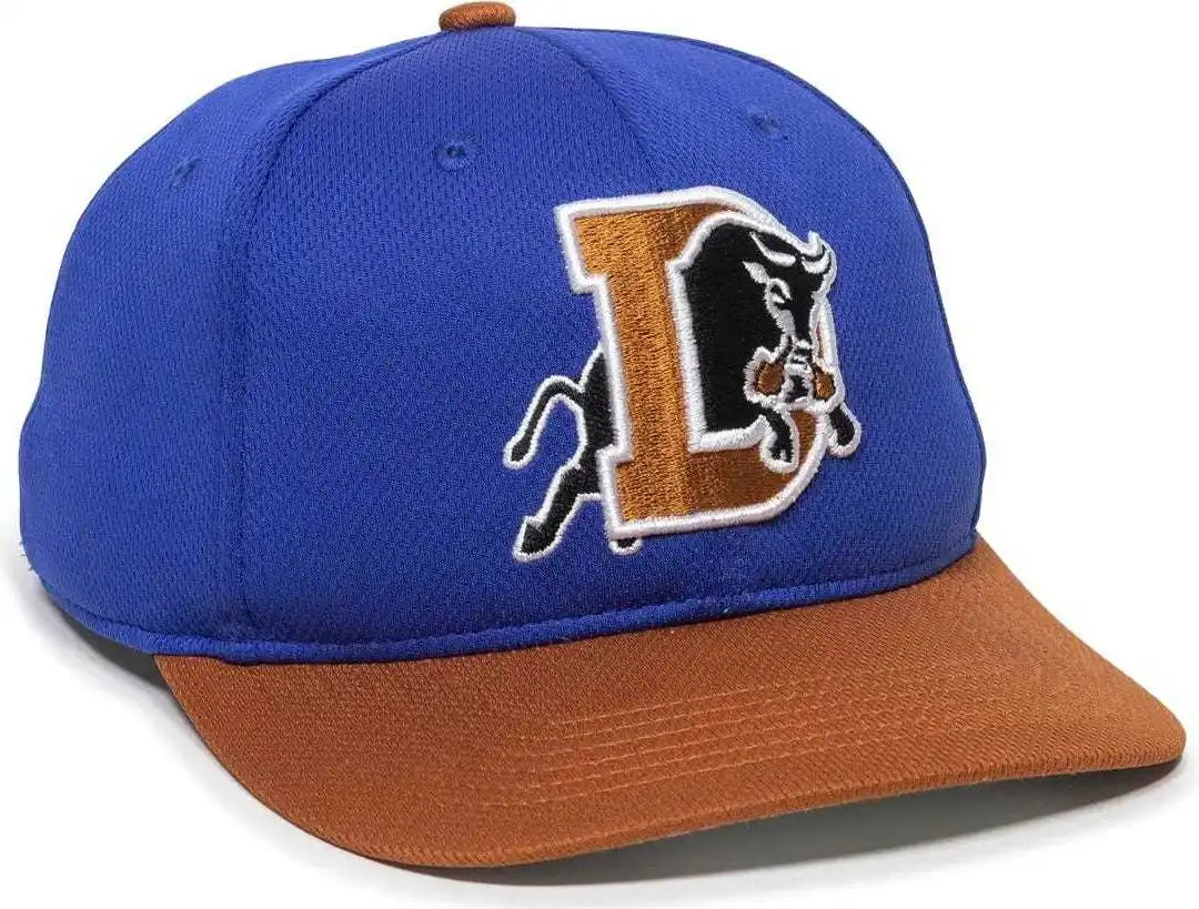 Oc Sports Min-350 Milb Replica Polyester Baseball Cap - Durham Bulls Royal Burnt Orange 2dbh - 6 3/8’’ - 7’’