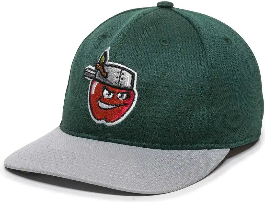 Oc Sports Min 350 Milb Replica Polyester Baseball Cap Fort Wayne Tincaps Dk Green Lt Gray