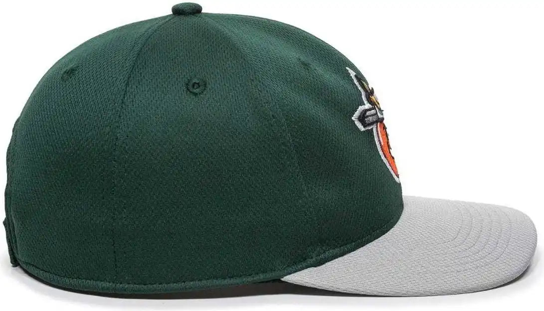 Oc Sports Min 350 Milb Replica Polyester Baseball Cap Fort Wayne Tincaps Dk Green Lt Gray