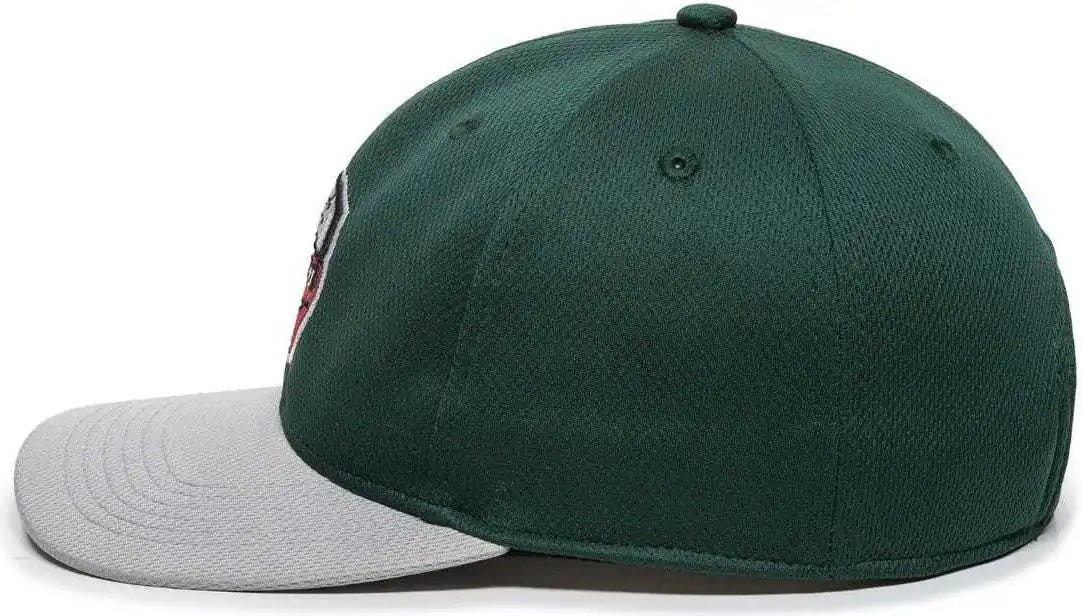 Oc Sports Min 350 Milb Replica Polyester Baseball Cap Fort Wayne Tincaps Dk Green Lt Gray