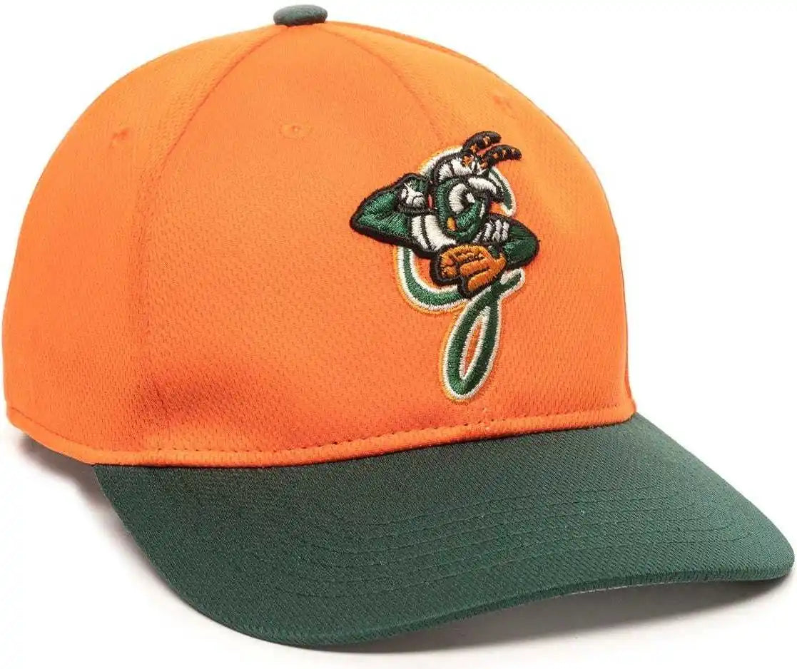 Oc Sports Min-350 Milb Replica Polyester Baseball Cap - Greensboro Grasshoppers Orange Dark Green 2ggh - Forest / 6