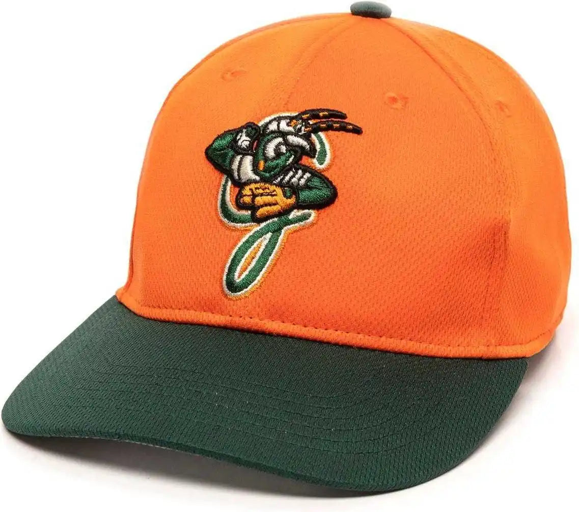 Oc Sports Min-350 Milb Replica Polyester Baseball Cap - Greensboro Grasshoppers Orange Dark Green 2ggh