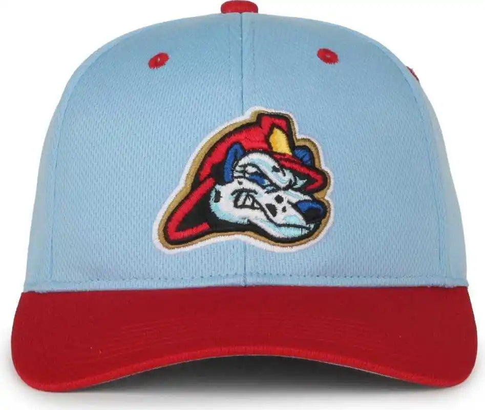Oc Sports Min-350 Milb Replica Polyester Baseball Cap - Peoria Chiefs Columbia Blue Red 2pc