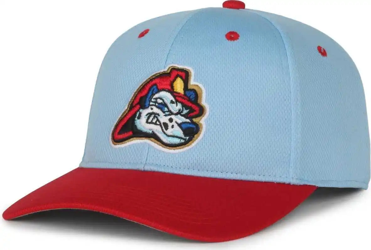 Oc Sports Min-350 Milb Replica Polyester Baseball Cap - Peoria Chiefs Columbia Blue Red 2pc