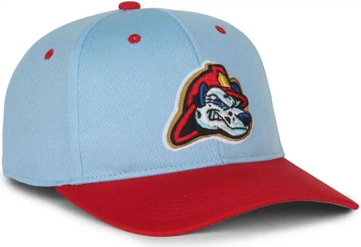 Oc Sports Min-350 Milb Replica Polyester Baseball Cap - Peoria Chiefs Columbia Blue Red 2pc - Youth