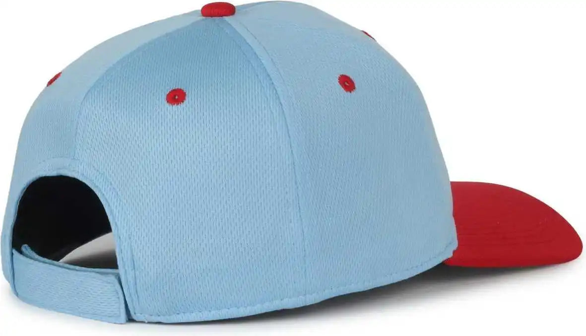 Oc Sports Min-350 Milb Replica Polyester Baseball Cap - Peoria Chiefs Columbia Blue Red 2pc